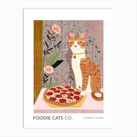 Foodie Cats Co Cat And Pepperoni Pizza 2 Art Print