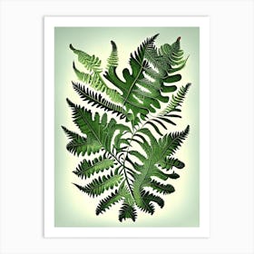 Upside Down Fern 1 Vintage Botanical Poster Art Print