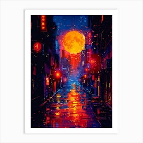 Moonlit City Art Print