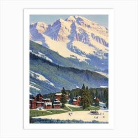 Telluride, Usa Ski Resort Vintage Landscape 3 Skiing Poster Art Print