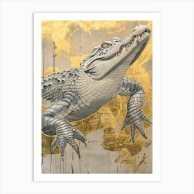 Alligator Precisionist Illustration 4 Art Print