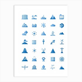 Aesthetic Vector Icons Categorized Into Severally Distinct Weather And Travel Symbols Dominating T (4) Art Print