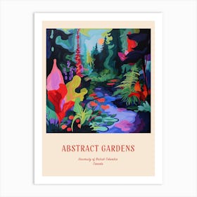 Colourful Gardens University Of British Columbia Canada 2 Red Poster Art Print