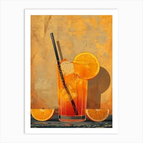 Orange Drink Vector Illustration Art Print