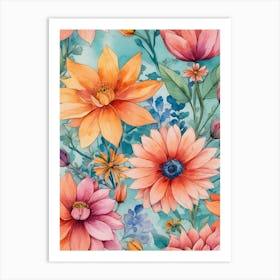 Watercolor Flowers 34 Art Print