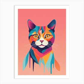 Colorful Cat 15 Art Print