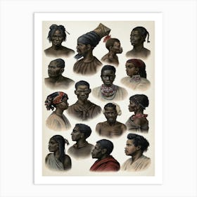 Vintage Meyers 11 Völker Afrikanisch 2 Art Print