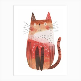 Cymric Cat Clipart Illustration 6 Art Print