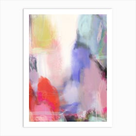 LIVING  THE DREAM -  coltxwilde, abstract,contemporary art, a dream like abstract with blue, red, pink, purple blue black with an ethereal mood by colt x wilde Art Print