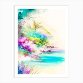 Maui Hawaii Watercolour Pastel Tropical Destination Art Print