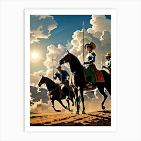 Horses back Art Print