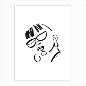 Portrait Of A Woman With Glasses Art Print