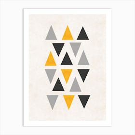 Small Triangles Mix Mustard Abstract Art Print