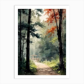 Watercolor Of A Forest 6 Art Print