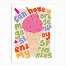 Kitchen Ice Cream Funny Home Art Print