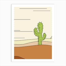 Cactus In The Desert 1 Art Print