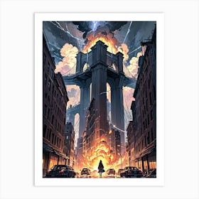 Brooklyn Bridge Down Art Print