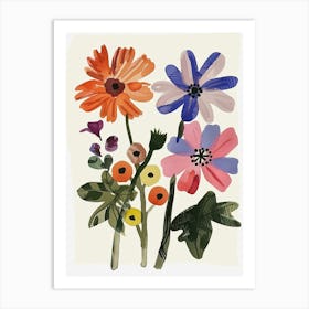 Painted Florals Cineraria 5 Art Print