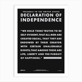 Declaration Of Independence Preamble Art Print