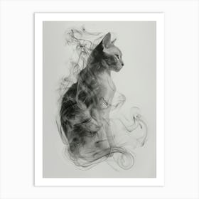 Smokey Cat 4 Art Print