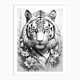 Tiger Drawing Art Print