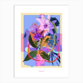 Edelweiss 1 Neon Flower Collage Poster Art Print