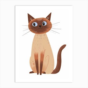 Burmese Cat Clipart Illustration 3 Art Print