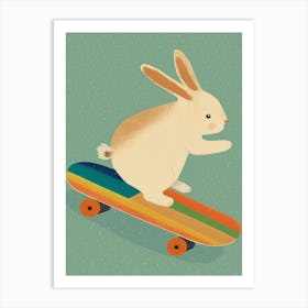 Bunny On Skateboard Art Print