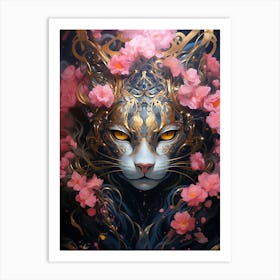 Cat In Bloom Art Print