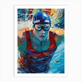 Swimmer In The Pool Art Print