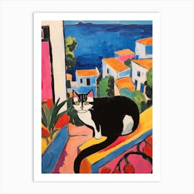 Painting Of A Cat In Sicily Italy 2 Art Print