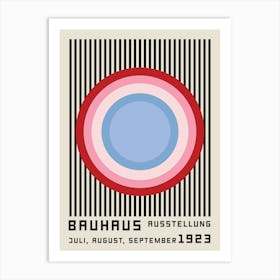 Bauhaus Burgundy Red Geometric Art Art Print