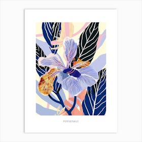 Colourful Flower Illustration Poster Periwinkle 4 Art Print