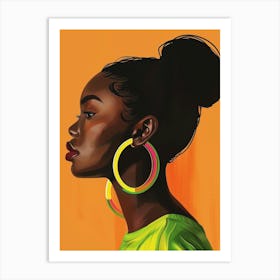 African Girl With Hoop Earrings 1 Art Print