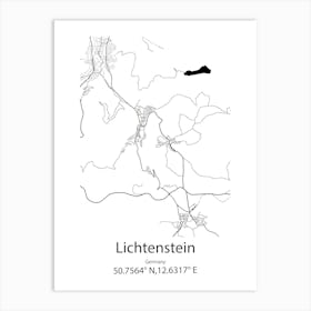 Lichtenstein,Germany Minimalist Map Art Print