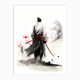 Japanese Samurai Sumi-e Art Print