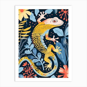Monsters And Beaded Lizards Modern Abstract Illustration Art Print
