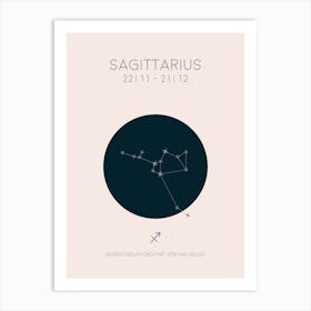 Sagittarius Star Sign In Light Art Print