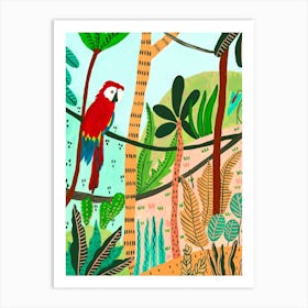 Tropical Lone Parrot Art Print