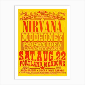 Nirvana Portland Meadows 1992 Poster Art Print