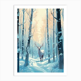 Winter Moose 1 Illustration Art Print