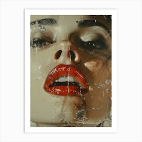 'The Girl With Red Lips' Art Print