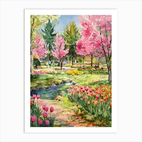 Tulips In The Park 1 Art Print