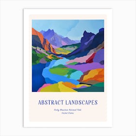 Colourful Abstract Rocky Mountain National Park Usa 3 Poster Blue Art Print