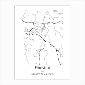 Finestrat,Spain Minimalist Map Art Print