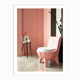 Pink Toilet Art Print