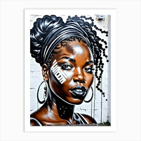 Graffiti Mural Of Beautiful Black Woman 389 Art Print