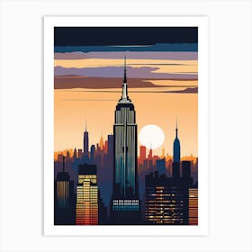 New York City Skyline vector art Art Print