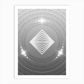 Geometric Glyph in White and Silver with Sparkle Array n.0213 Art Print