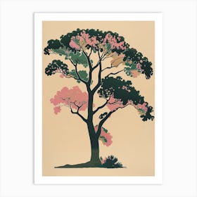 Sequoia Tree Colourful Illustration 3 Art Print